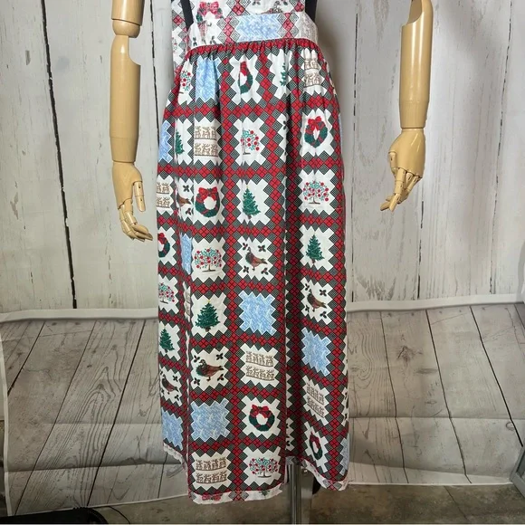 Vintage Reyn Spooner Christmas Kitchen Full Apron Hawaiian Print O/S Like New - Picture 11 of 16